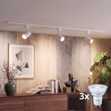 Philips - Spot LED dimmable sur rail EASYLINK 3x GU10/7W/230V 1 m blanc