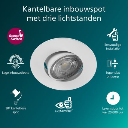 Philips - Spot encastré LED dimmable CILANTRO LED/5W/230V 2700K blanc