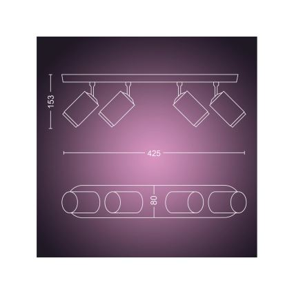 Philips - Spot LED RGBW à intensité variable Hue FUGATO 4xGU10/4,2W/230V 2000-6500K noir