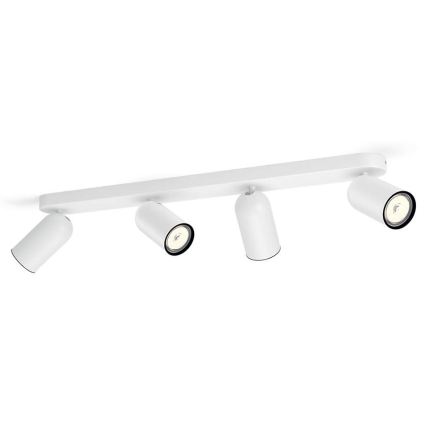 Philips - Spot LED RGBW dimmable PONGEE 4xGU10/4,8W/230V 3000K blanc + télécommande