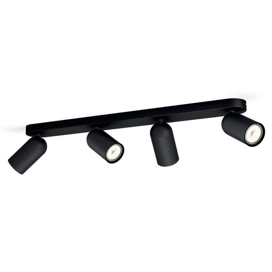 Philips - Spot LED RGBW dimmable PONGEE 4xGU10/4,9W/230V 2700-6500K noir