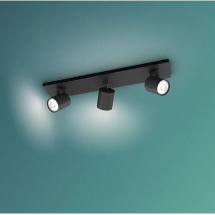 Philips - Spot LED RGBW dimmable RUNNER 3xGU10/6,5W/230V 2700-6500K noir