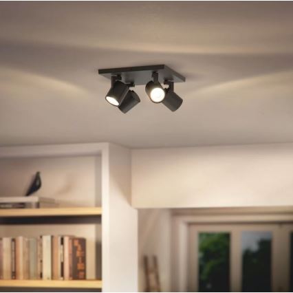 Philips - Spot LED RGBW dimmable RUNNER 4xGU10/6,5W/230V 2700-6500K noir