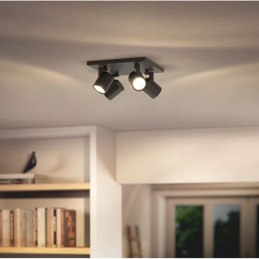 Philips - Spot LED RGBW dimmable RUNNER 4xGU10/6,5W/230V 2700-6500K noir