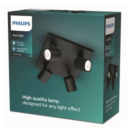 Philips - Spot LED RGBW dimmable RUNNER 4xGU10/6,5W/230V 2700-6500K noir