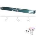 Philips - Spot LED RGBW dimmable sur rail EASYLINK HUE 3xGU10/4,7W/230V 2200-6500K 1m blanc