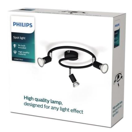 Philips - Spot 3xGU10/50W/230V noir