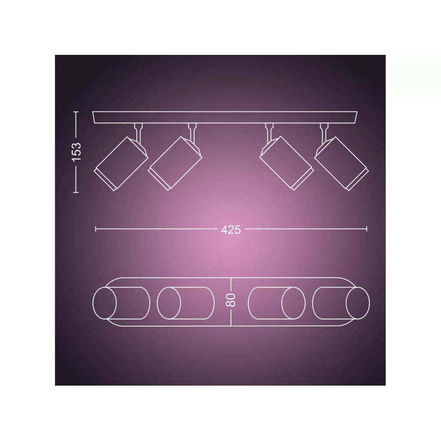 Philips - Spot RGBW à intensité variable Hue FUGATO 4xGU10/4,2W/230V 2000-6500K blanc