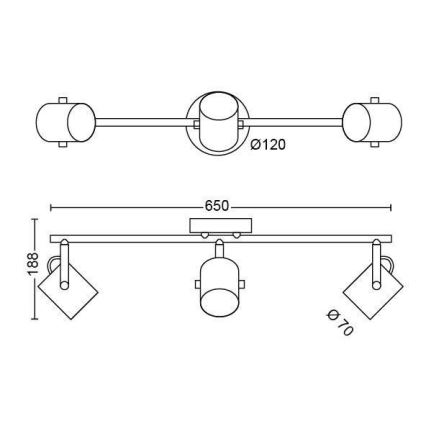 Philips - Spot SCENE SWITCH BYRE 3xLED/4,3W/230V 2200/2500/2700K