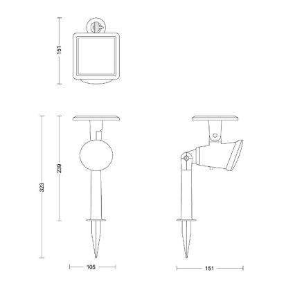 Philips - Spot solaire JIVIX LED/1,4W/3,7V 1800 mAh IP44