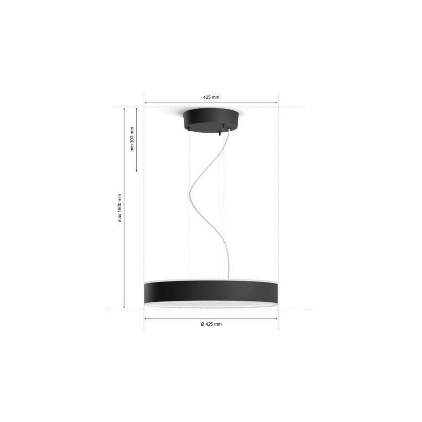 Philips - Suspension filaire à intensité variable LED Hue LED/33,5W/230V 2200-6500K noir + télécommande