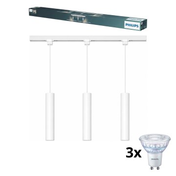Philips - Suspension LED dimmable sur câble pour système sur rail EASYLINK 3xGU10/6,2W/230V 2200-2700K 1m blanc