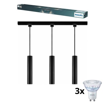 Philips - suspension LED dimmable sur câble pour système sur rail EASYLINK 3xGU10/6,2W/230V 2200-2700K 1m noir