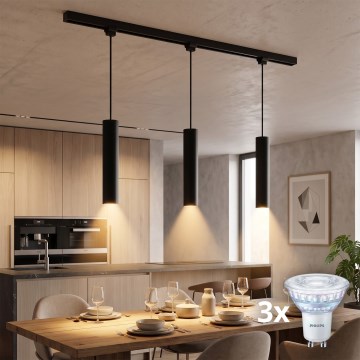 Philips - suspension LED dimmable sur câble pour système sur rail EASYLINK 3xGU10/7W/230V 2200-2700K 1m noir