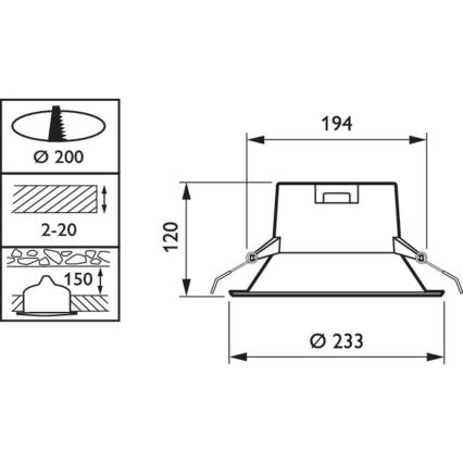 Philips DN060B DN060B LED18S/840 PSU WH - Suspension LED encastrable LEDINAIRE LED//18W/230V 4000K