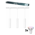 Philips - Suspension LED RGBW à intensité variable sur câble, compatible avec le système de rails EASYLINK HUE, 3x GU10 / 4,7 W / 230 V, 2200–6500 K, câble 1 m, blanche