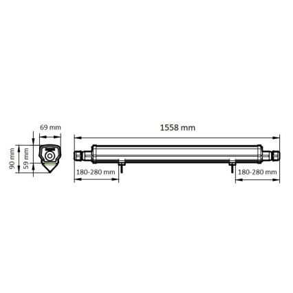 Philips - Tube fluorescent industriel LED LED/46W/230V IP66 4000K