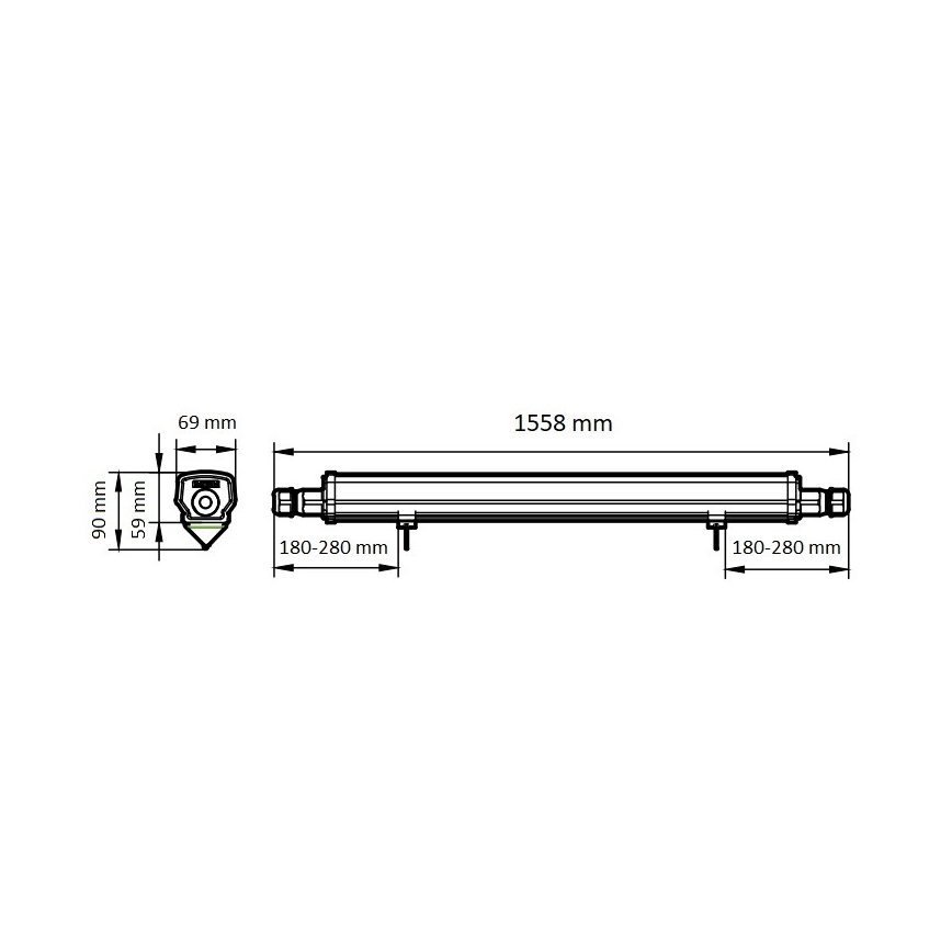 Philips - Tube fluorescent industriel LED LED/46W/230V IP66 4000K
