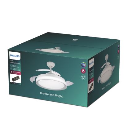 Philips - Ventilateur de plafond LED/35W/230V 5500/4000/2700 K blanc + Télécommande