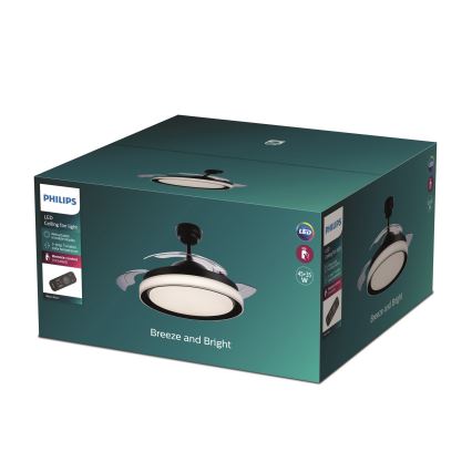 Philips - Ventilateur de plafond LED/35W/230V 5500/4000/3000K noir + Télécommande