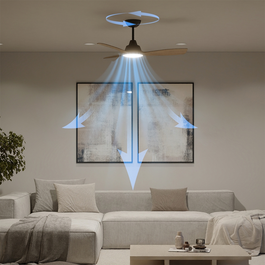 Philips - Ventilateur de plafond LED dimmable OLAS LED/24W/230V Ø 106 cm noir/marron + télécommande