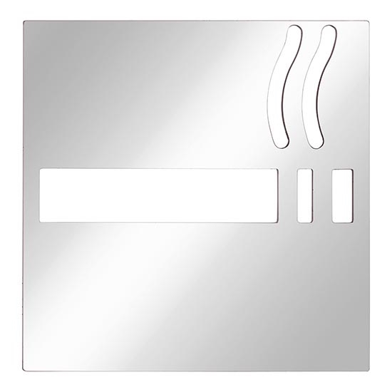Pictogramme Fumer 12 x 12 cm inox/argenté