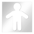 Pictogramme Hommes 12 x 12 cm, inox/argenté