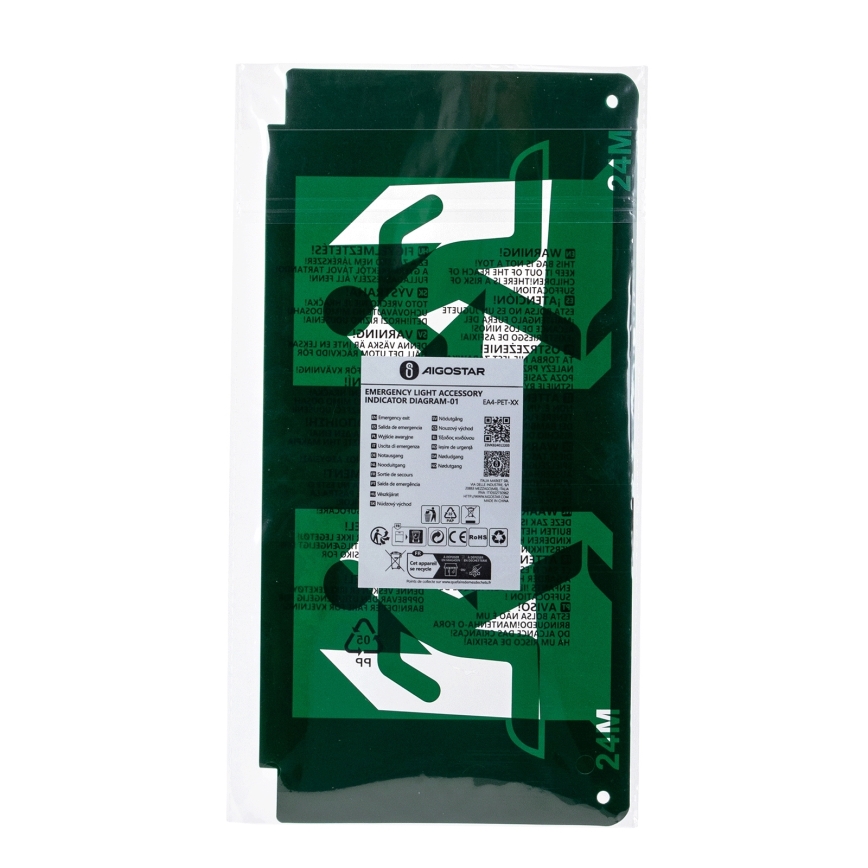 Pictogramme pour bloc de secours 16,2x32,7 cm