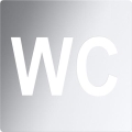 Pictogramme WC 12x12 cm inox/argenté