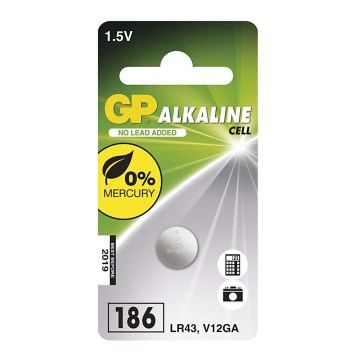 Pile bouton alcaline LR43 GP ALKALINE 1,5V/70 mAh