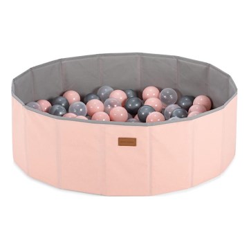 Piscine à boule enfant d. 80 cm rose/gris