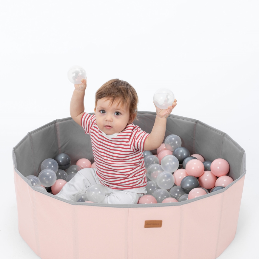 Piscine à boule enfant d. 80 cm rose/gris