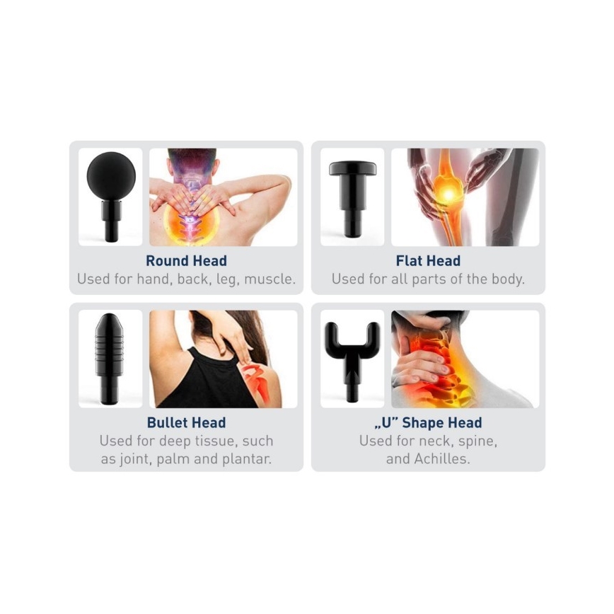 Pistolet de massage rechargeable 20W/8,4V 1500 mAh
