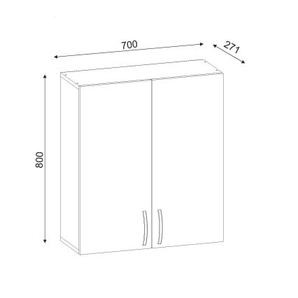 Placard de salle de bain MIS 80x70 cm blanc