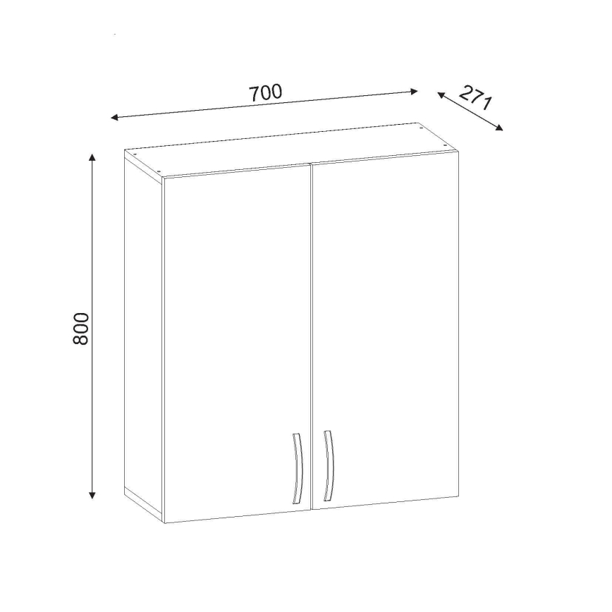 Placard de salle de bain MIS 80x70 cm blanc