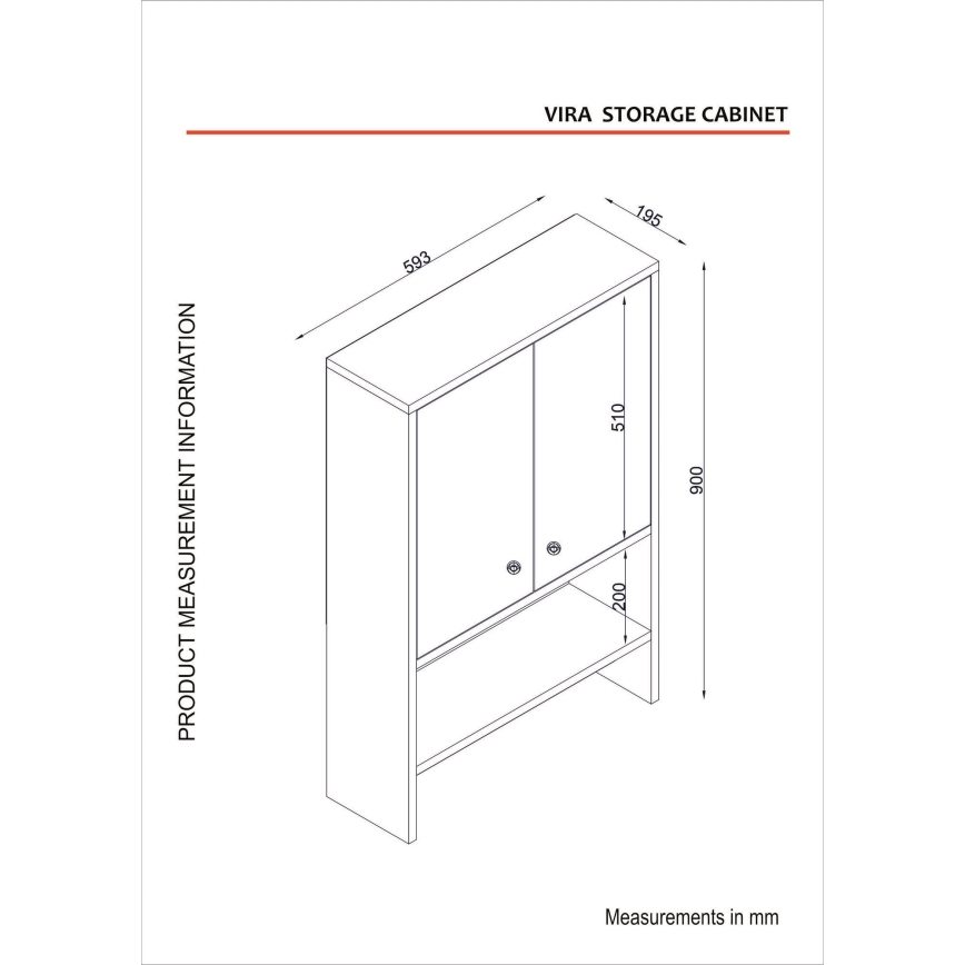 Placard de salle de bain VIRA 90x59 cm blanc