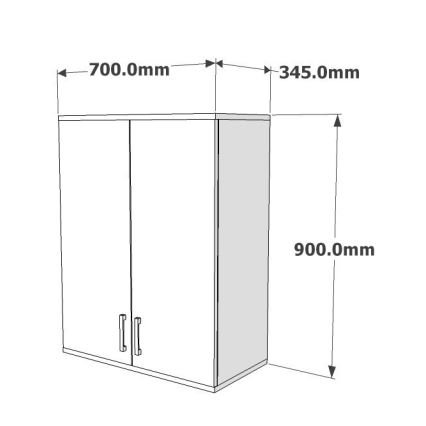 Placard mural de salle de bain ZOE 90x70 cm blanc