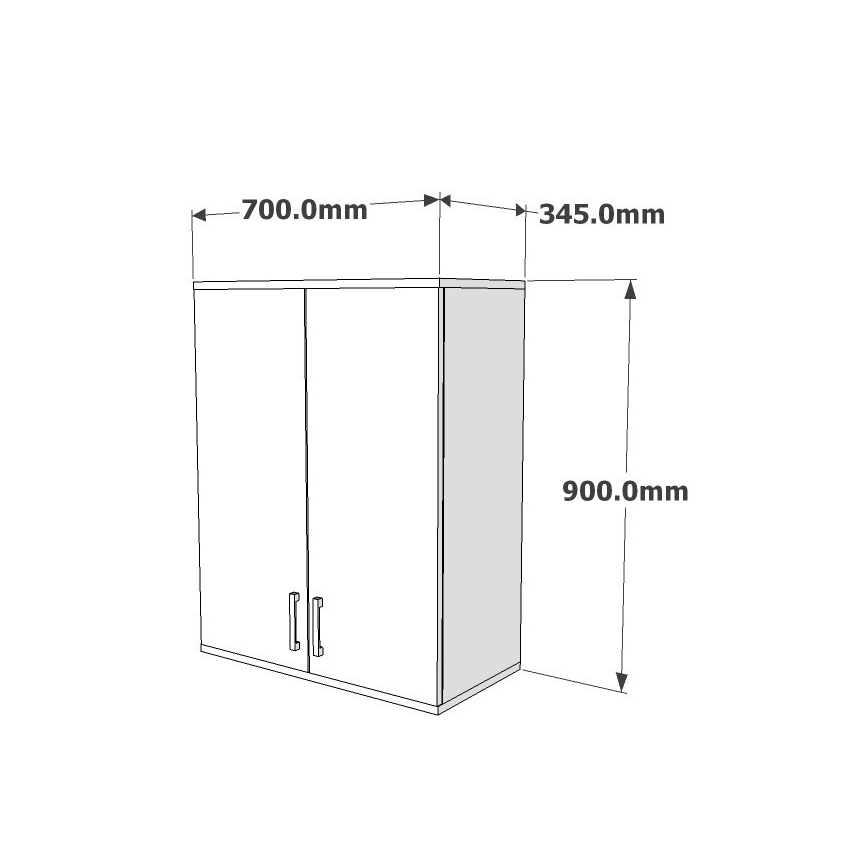 Placard mural de salle de bain ZOE 90x70 cm blanc
