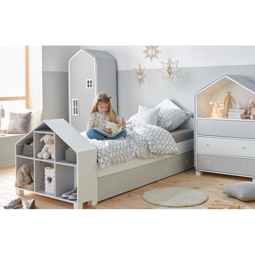 Placard pour enfant MIRUM 126x80 cm blanc/gris