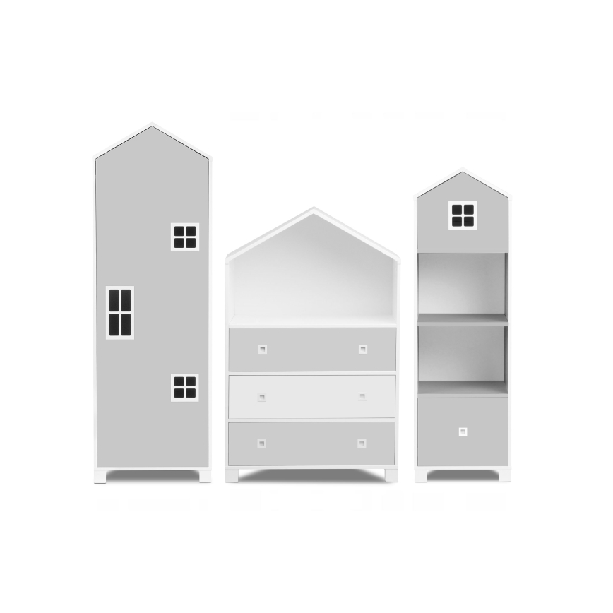 Placard pour enfant MIRUM 126x80 cm blanc/gris