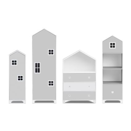 Placard pour enfant MIRUM 126x80 cm blanc/gris