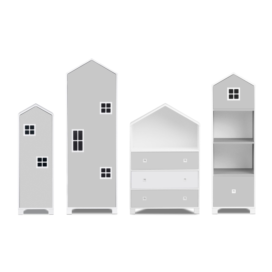 Placard pour enfant MIRUM 126x80 cm blanc/gris