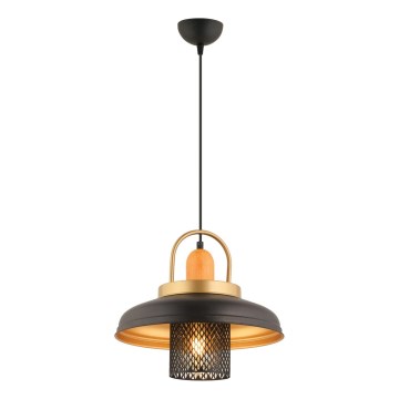 Plafon MONZA 1xE27/40W/230V diamètre 32 cm noir/or