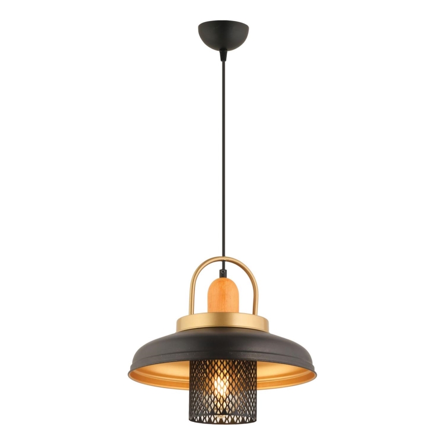 Plafon MONZA 1xE27/40W/230V diamètre 32 cm noir/or