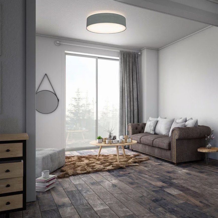 Plafonnier 2xE27/40W/230V, diam. 38 cm, gris