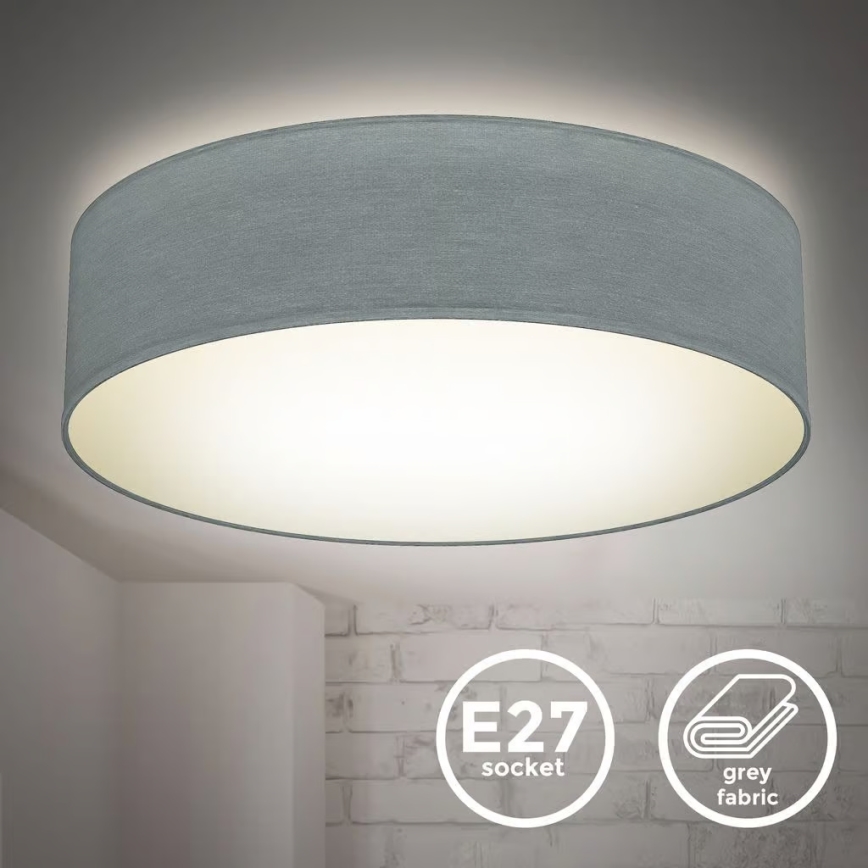 Plafonnier 2xE27/40W/230V, diam. 38 cm, gris