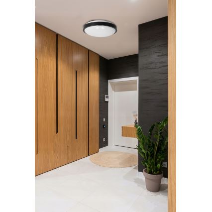 Plafonnier 2xE27/40W/230V Ø 29,5 cm noir