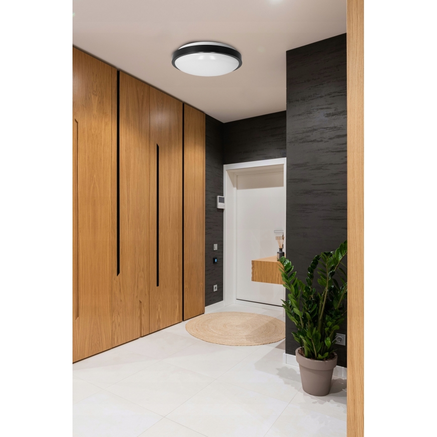 Plafonnier 2xE27/40W/230V Ø 29,5 cm noir