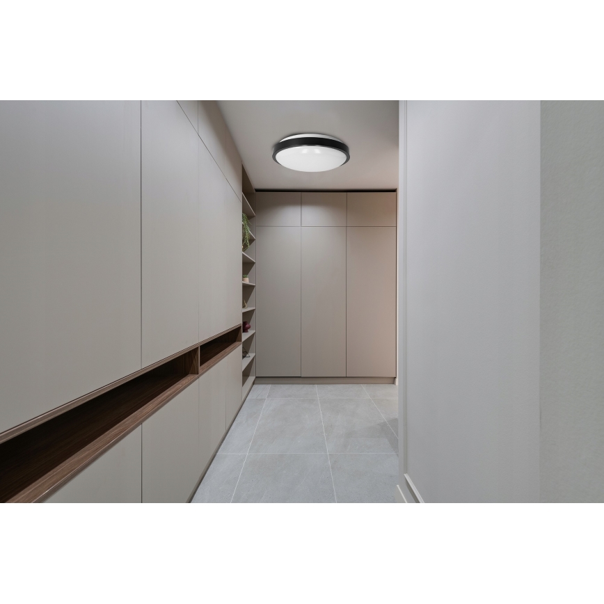 Plafonnier 2xE27/40W/230V Ø 29,5 cm noir