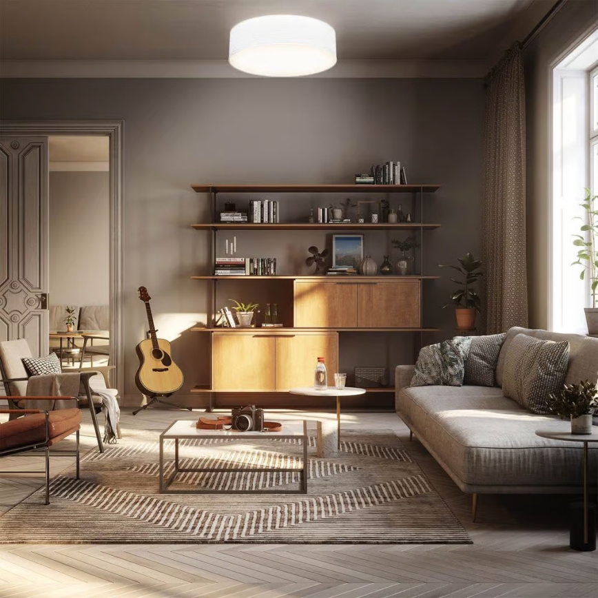 Plafonnier 2xE27/40W/230V Ø 38 cm blanc